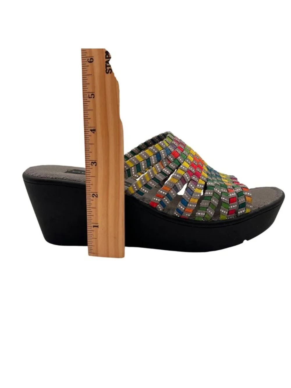 Steven By Steve Madden Bellina Multicolor Woven Open Toe Wedge Sandal Womens 6.5 - Picture 5 of 13